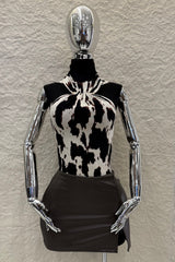 Falda Corta Vinipiel Cafe