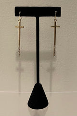 Aretes Rhinestone Cross Golden