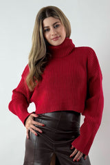 Sweater Oversize Cuello Tortuga Rojo