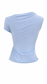 Blusa Asimetrica Ruched Azul
