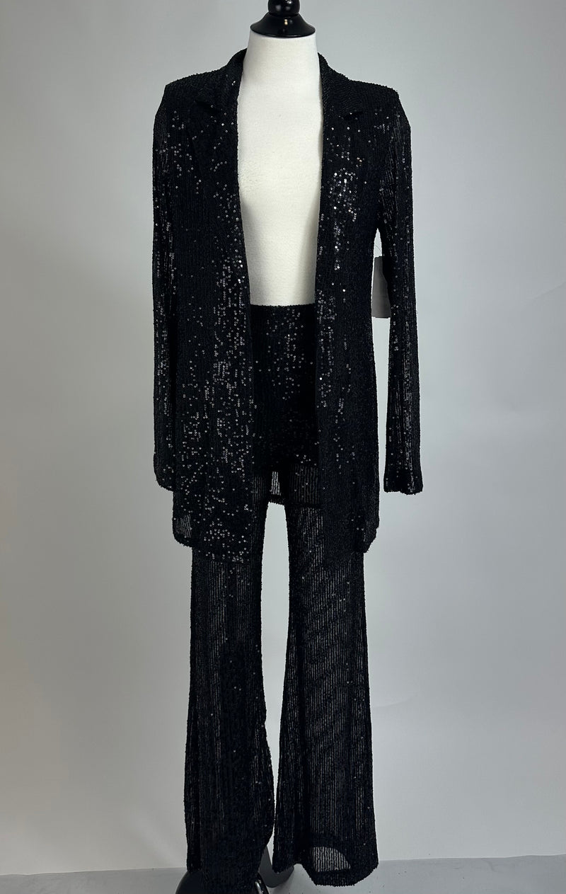 Set de Blazer con Pantalon Lentejuela Negro