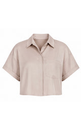 Camisa Crop Beige