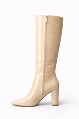 Botas Charol Textura Beige