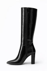 Botas Charol Textura Negra