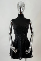 Vestido Corto Lentejuela Negro