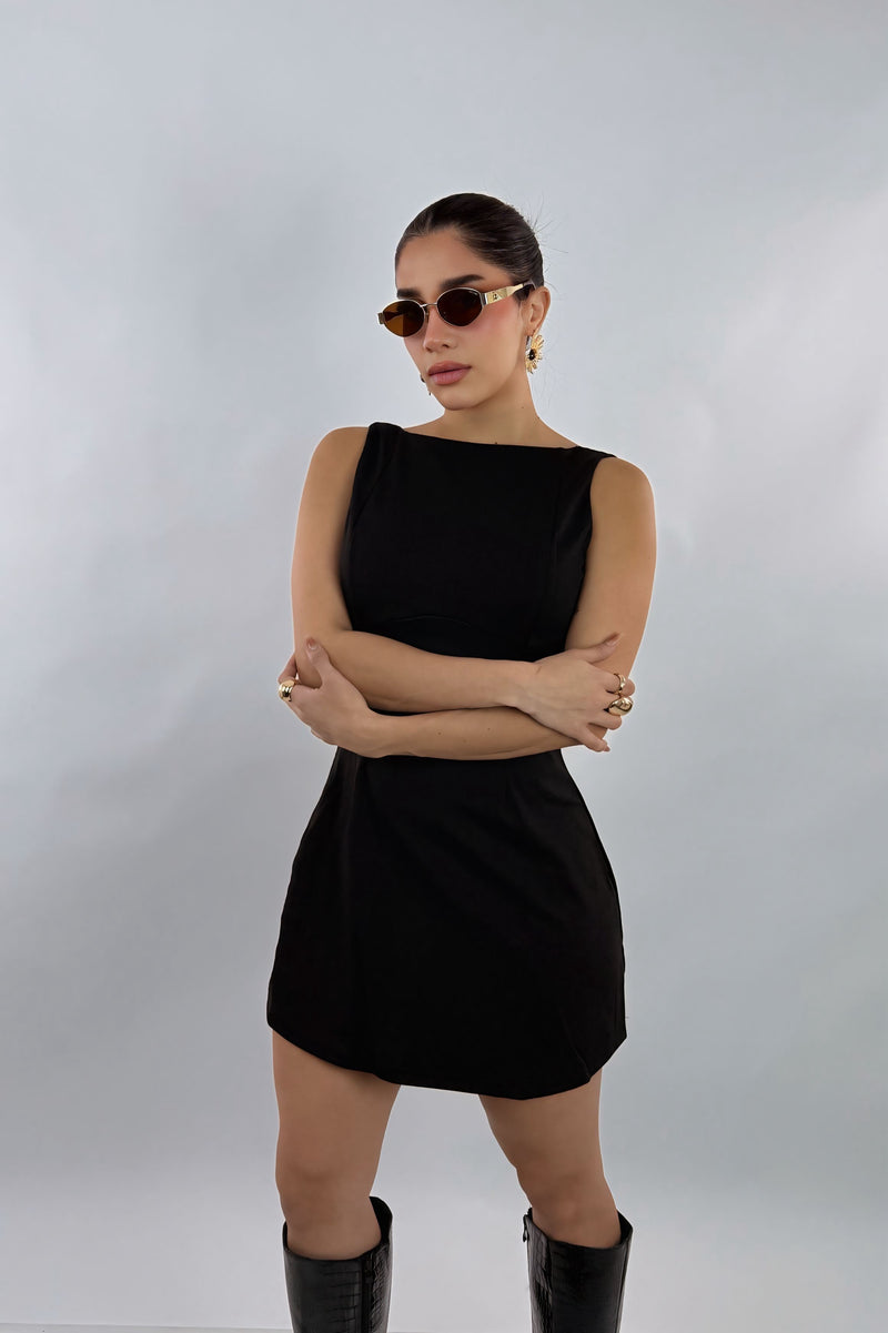 Vestido Corte A Negro