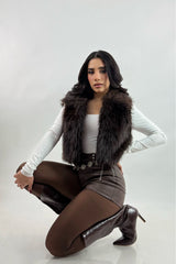 Chaleco Fox Fur Cafe