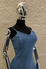 Vestido Midi Con Abertura Denim