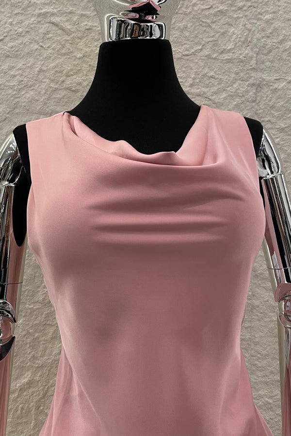 Vestido Midi Satin Rosa
