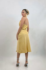 Set Blusa y Falda Satin Amarilla