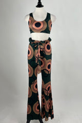 Pantalon Con Estampado Circular Verde