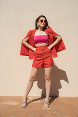 Set Blazer y Short Rojo
