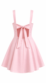 Vestido Corto Volado Rosa