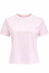 Tshirt Corta Rhinestone Rosa