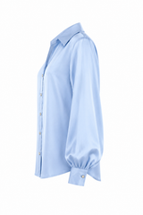 Camisa Manga Bombacha Azul