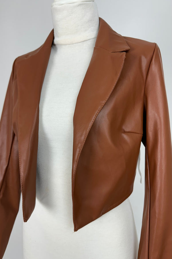 Blazer Corto ViniPiel Camel