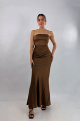 Vestido Midi Strapless Cafe
