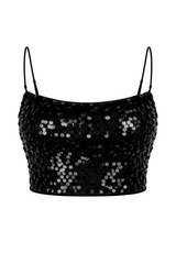 Top de Lentejuela Negro