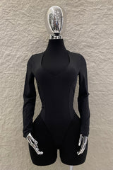 Pantiblusa Cuello V Manga Larga Negro