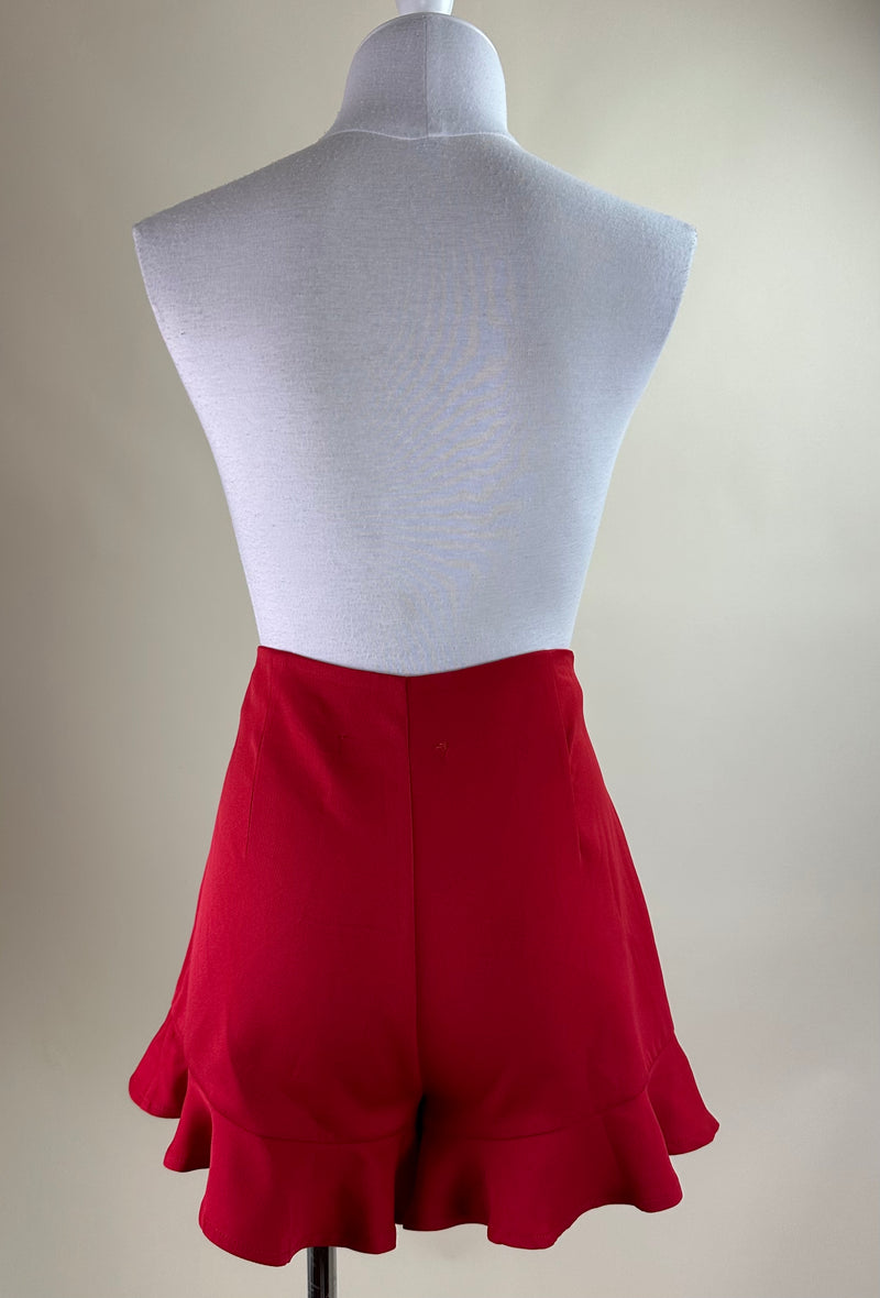 Short Falda de Olanes Rojo