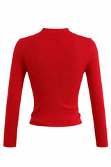 Blusa Manga Larga App Dorada Rojo
