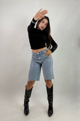 Biker Rhinestone Denim