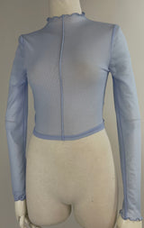 Blusa Corta Mesh Azul