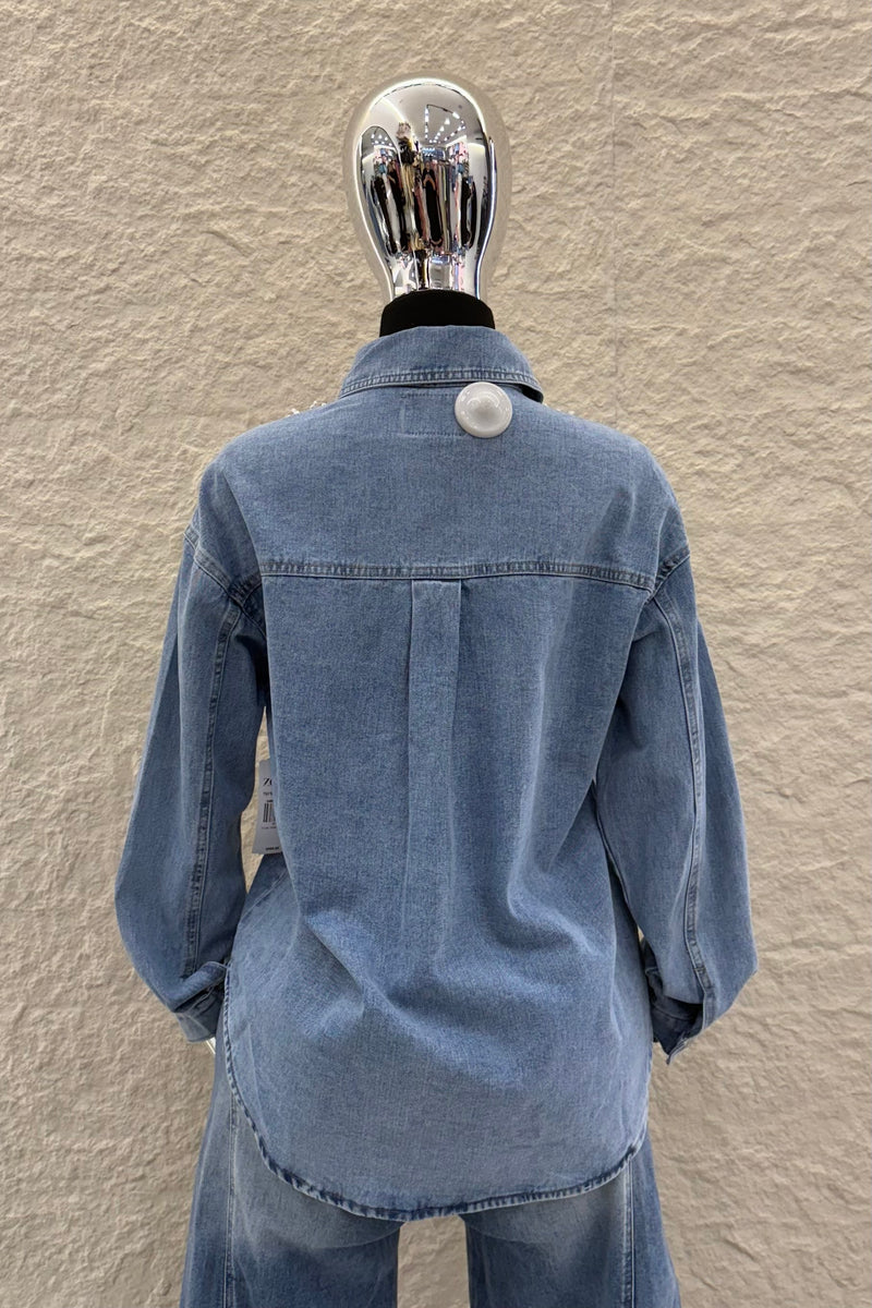 Camisa de Encaje Manga Larga