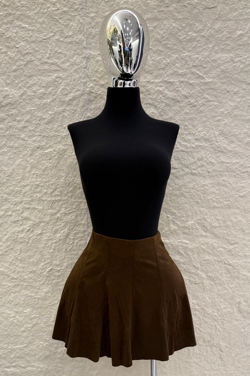 Falda Corta Plisada Espresso