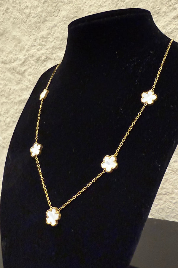 Cadena Dupe Van Cleef Blanca