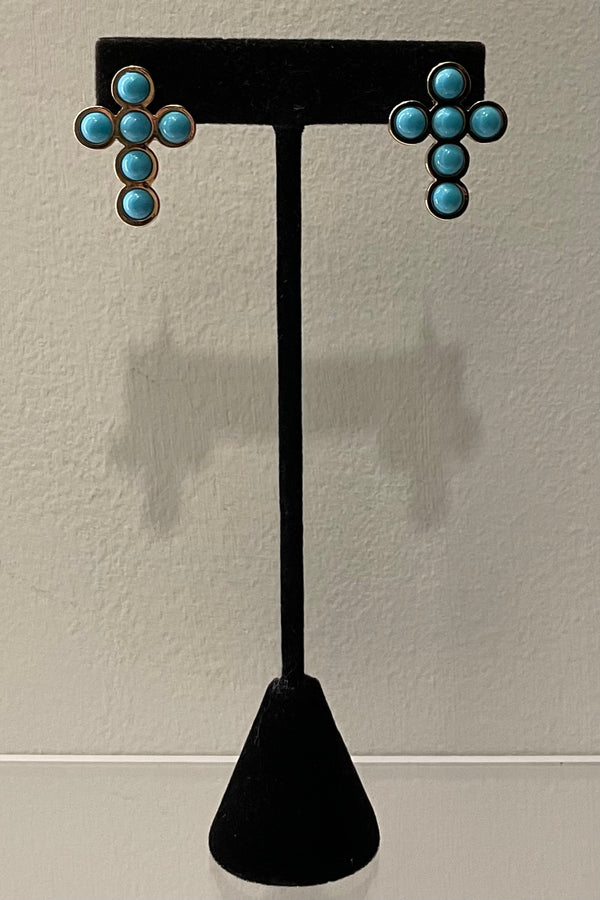 Aretes Turquoise Cross