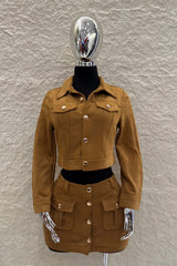 Jacket Corta Velvet Camel