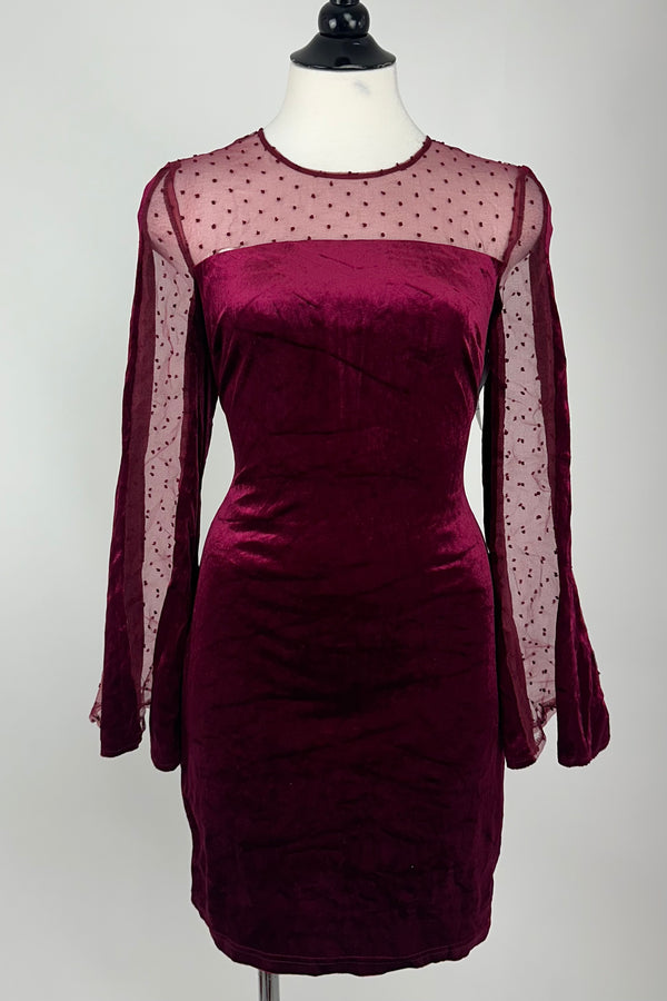 Vestido Tipo Velvet Tinto