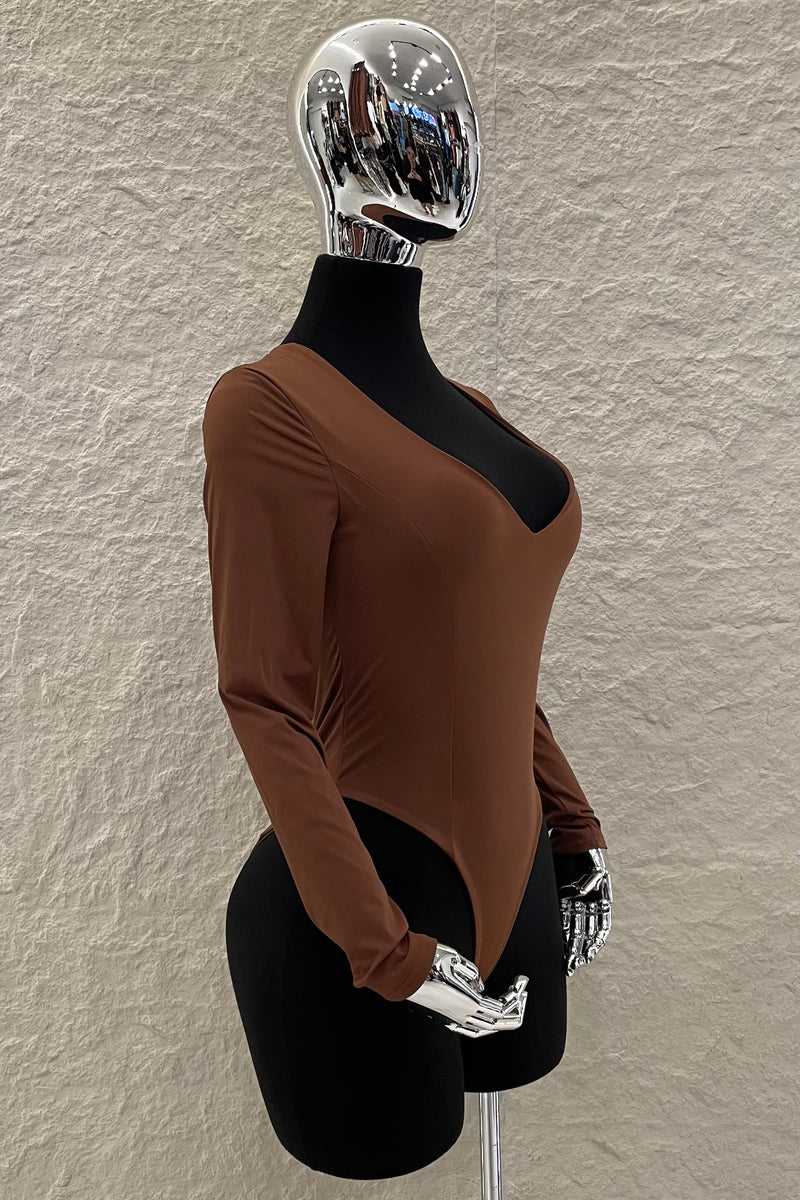 Pantiblusa Cuello V Manga Larga Chocolate