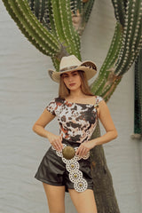 Pantiblusa Asimetica App Dorada Cow