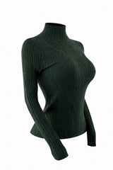 Blusa Cuello Tortuga Tela Punto Verde