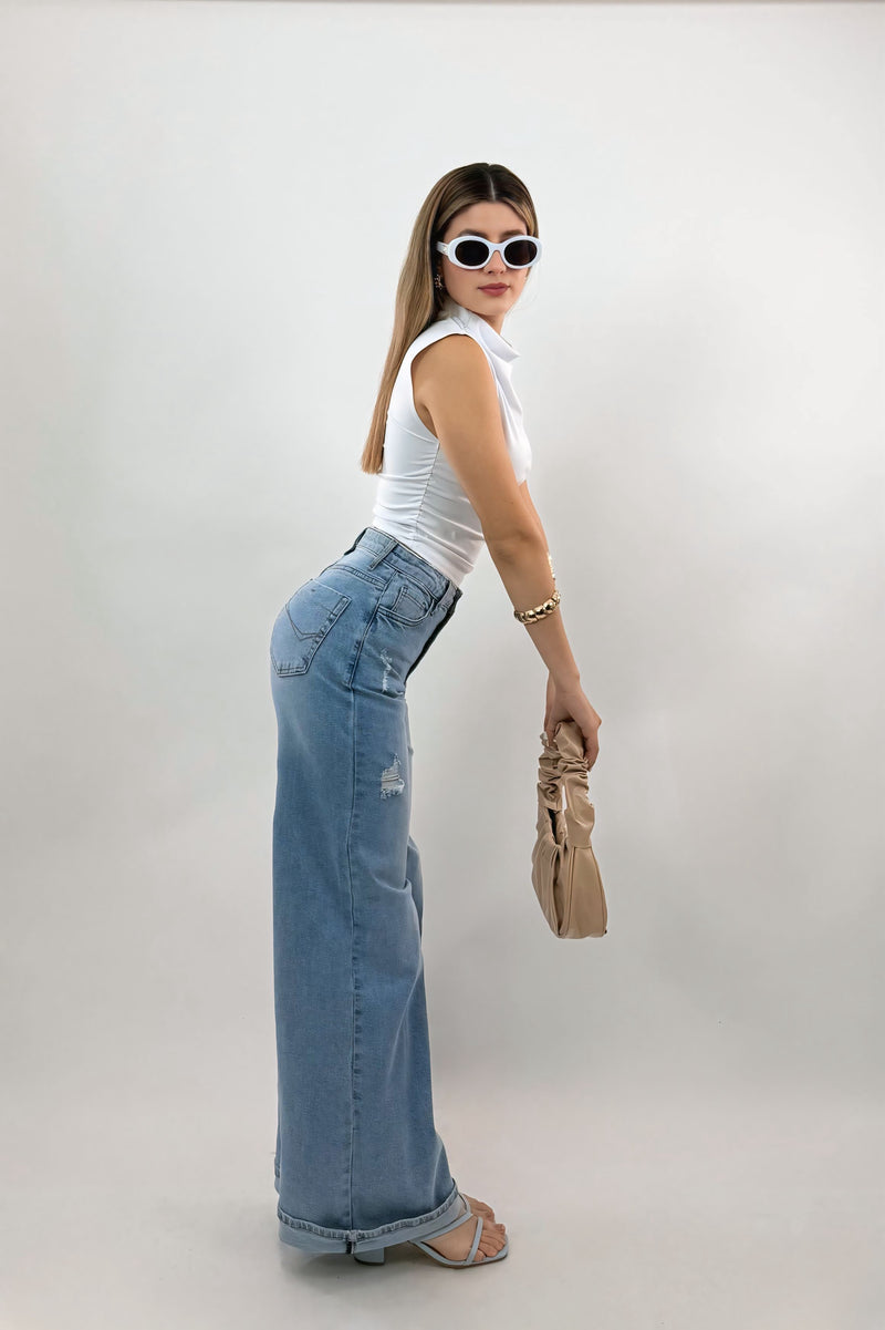 Pantalon High Rise Denim