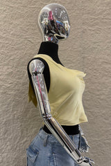 Top Halter Satin Amarillo