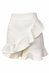 Short Falda de Olanes Beige