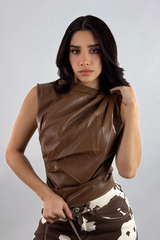 Top Corrugado Vinipiel Café