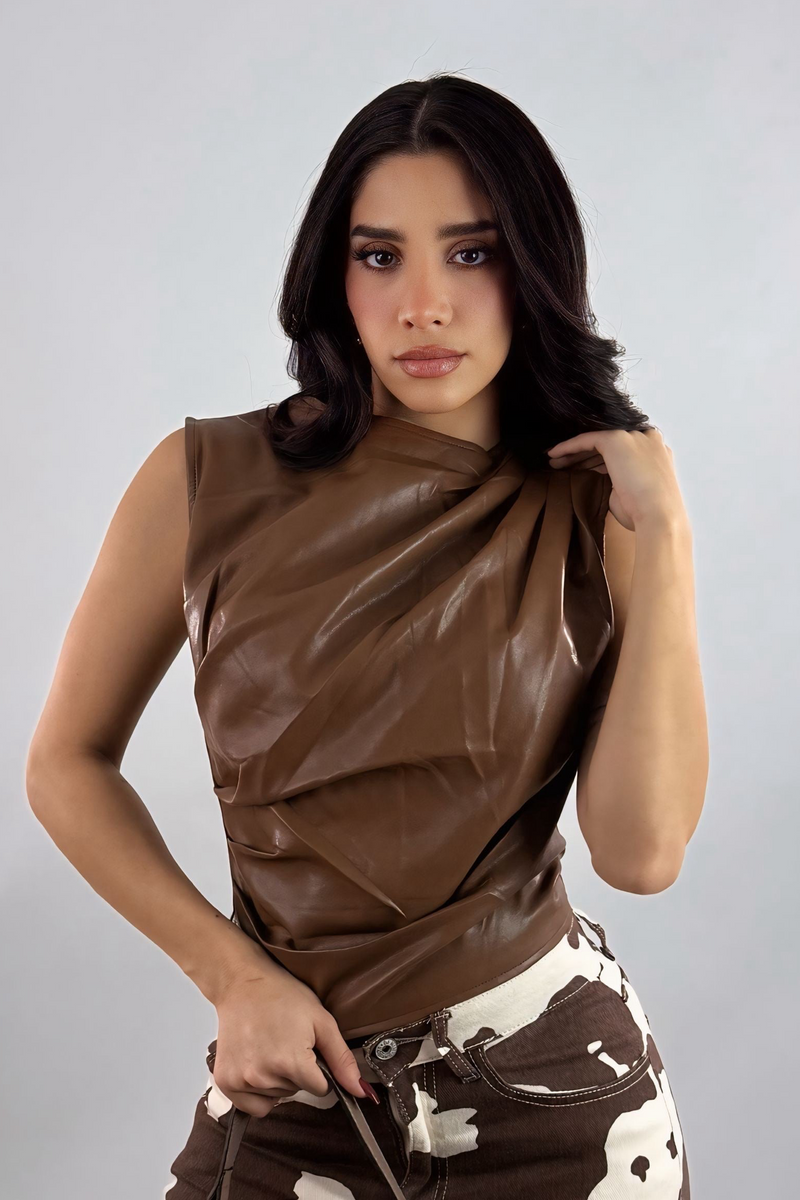 Top Corrugado Vinipiel Café