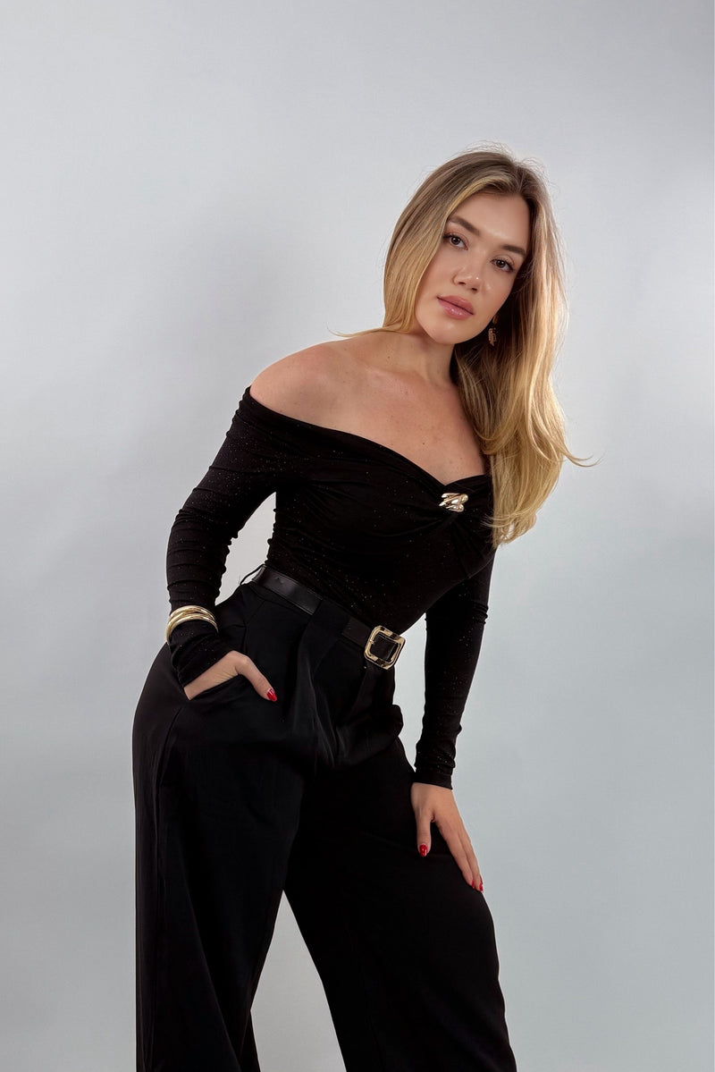 Pantalon Acampanado Negro