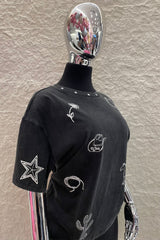 Tshirt Oversize Cow Boy Negra