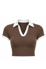 Crop Polo Mocha Chic