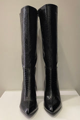 Botas Charol Textura Negra