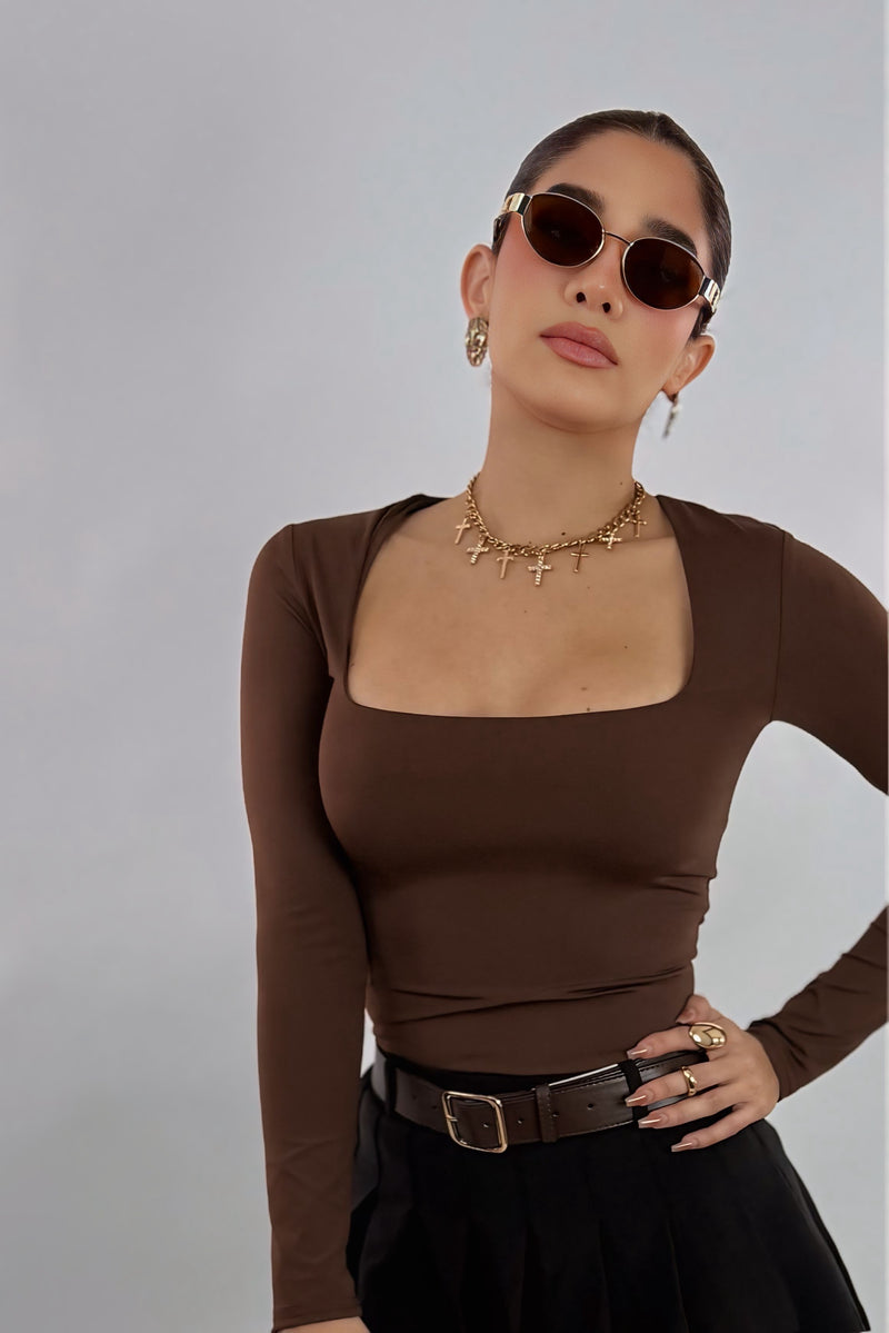 Blusa Manga Larga Chocolate