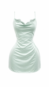 Vestido Corto Encaje Menta