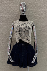 Falda Plisada Dark Denim