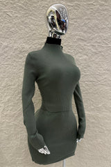 Set Blusa y Falda Tela Punto Olivo