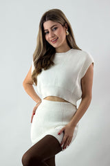 Set Top y Falda Sweater Ivory